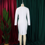 Autumn Long Sleeve Chic Elegant ol Pencil Plus Size African Dress