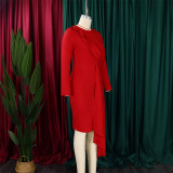 Autumn Long Sleeve Chic Elegant ol Pencil Plus Size African Dress