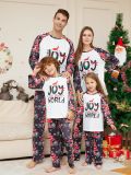 Christmas Cartoon Letter Tree Print Parent-Child Pajamas Set
