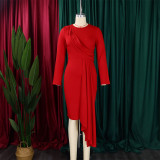 Autumn Long Sleeve Chic Elegant ol Pencil Plus Size African Dress