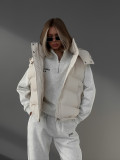 Autumn And Winter Trendy Sleeveless Hooded Down Cotton Jacket Cotton-Padded Outer Vest
