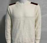 Autumn And Winter Men's Knitting Shirt Round Neck Long-Sleeved Patchwork Slim Pullover Sweater