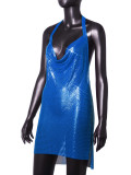 Women Sexy Metallic Sequin Suspender Sexy Dress