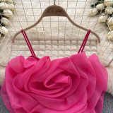 Women Holidays Flower Suspender Top