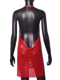 Women Sexy Metallic Sequin Suspender Sexy Dress
