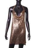 Women Sexy Metallic Sequin Suspender Sexy Dress
