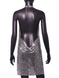 Women Sexy Metallic Sequin Suspender Sexy Dress