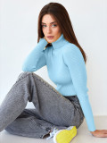 Autumn Turtleneck Pullover Sweater Knitting Basic Shirt For Women