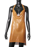 Women Sexy Metallic Sequin Suspender Sexy Dress