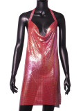 Women Sexy Metallic Sequin Suspender Sexy Dress