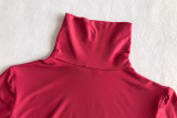Sexy Winter Women's Long-Sleeved Turtleneck Slim Solid Color Tight Fitting Jumpsuit