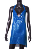 Women Sexy Metallic Sequin Suspender Sexy Dress