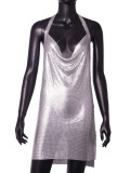 Women Sexy Metallic Sequin Suspender Sexy Dress