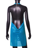 Women Sexy Metallic Sequin Suspender Sexy Dress