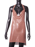 Women Sexy Metallic Sequin Suspender Sexy Dress