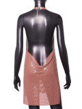 Women Sexy Metallic Sequin Suspender Sexy Dress