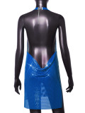 Women Sexy Metallic Sequin Suspender Sexy Dress