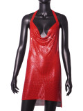 Women Sexy Metallic Sequin Suspender Sexy Dress