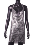 Women Sexy Metallic Sequin Suspender Sexy Dress