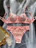 Women Autumn French Flower Embroidery See-Through Sexy Lingerie