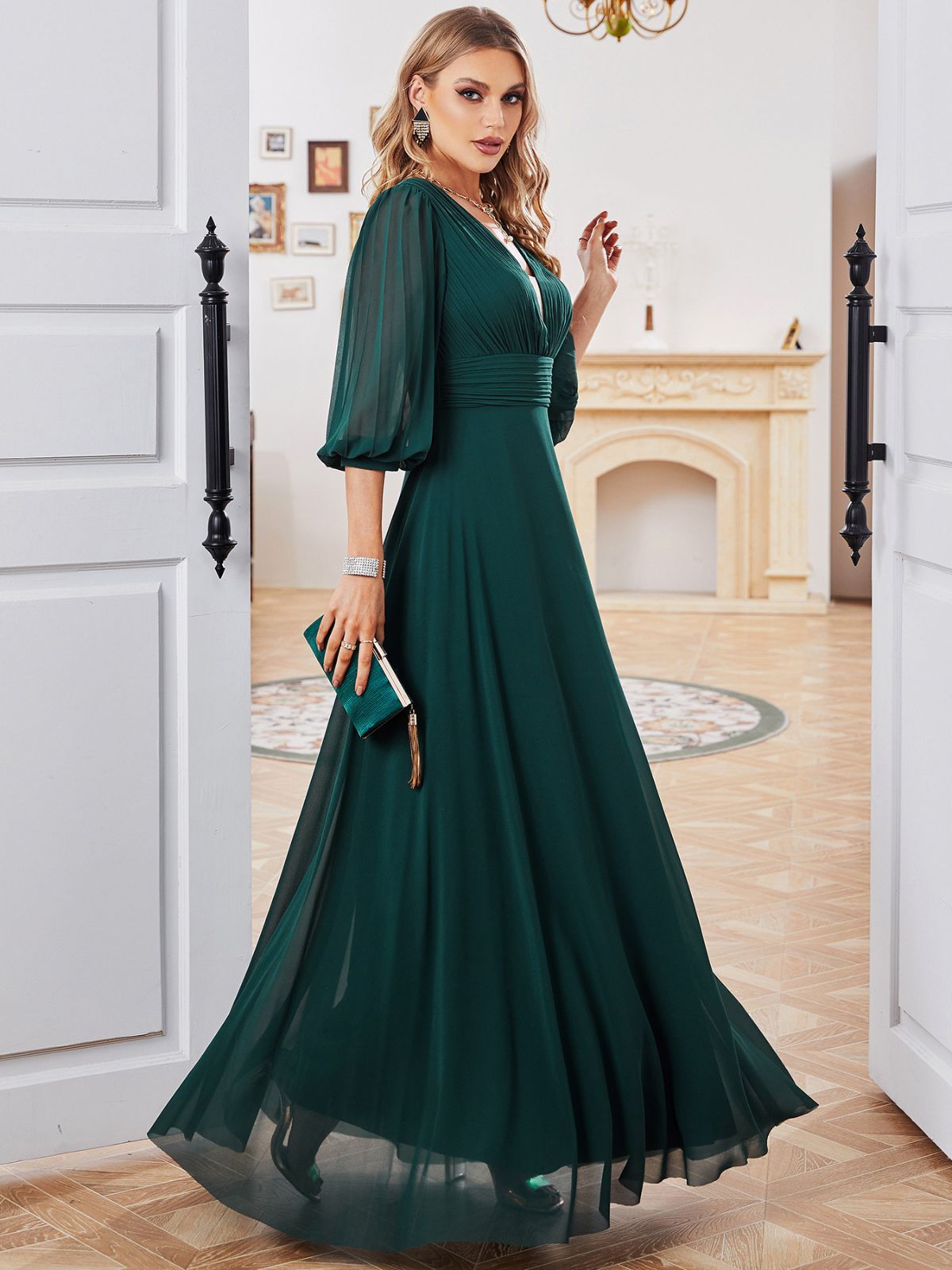 Women loose chiffon party bridesmaid dress evening dress