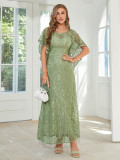 Women Short Sleeve Round Neck Elegant Dress