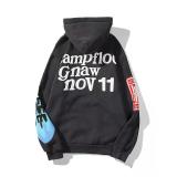 Women Graffiti Letter Printed Velvet Hoodies