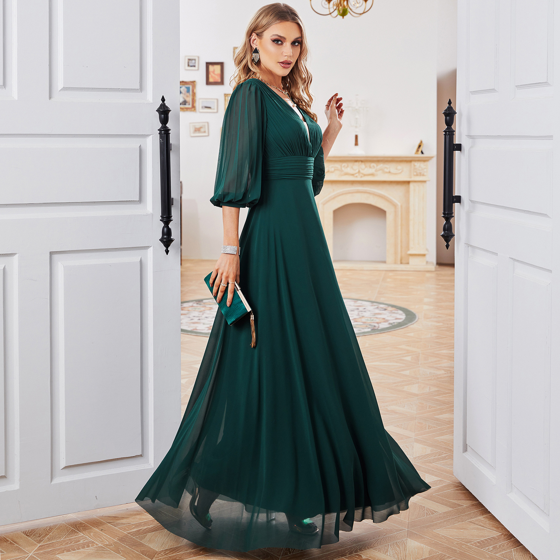 Women loose chiffon party bridesmaid dress evening dress