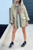 Women Autumn and Winter Pine Color Block Padded Jacket