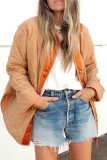 Women Autumn and Winter Pine Color Block Padded Jacket
