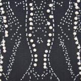 Women Solid mesh Beaded long sleeve dress