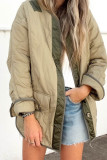 Women Autumn and Winter Pine Color Block Padded Jacket