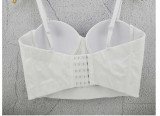 Women Flower Color Block Bra Tank Crop Top