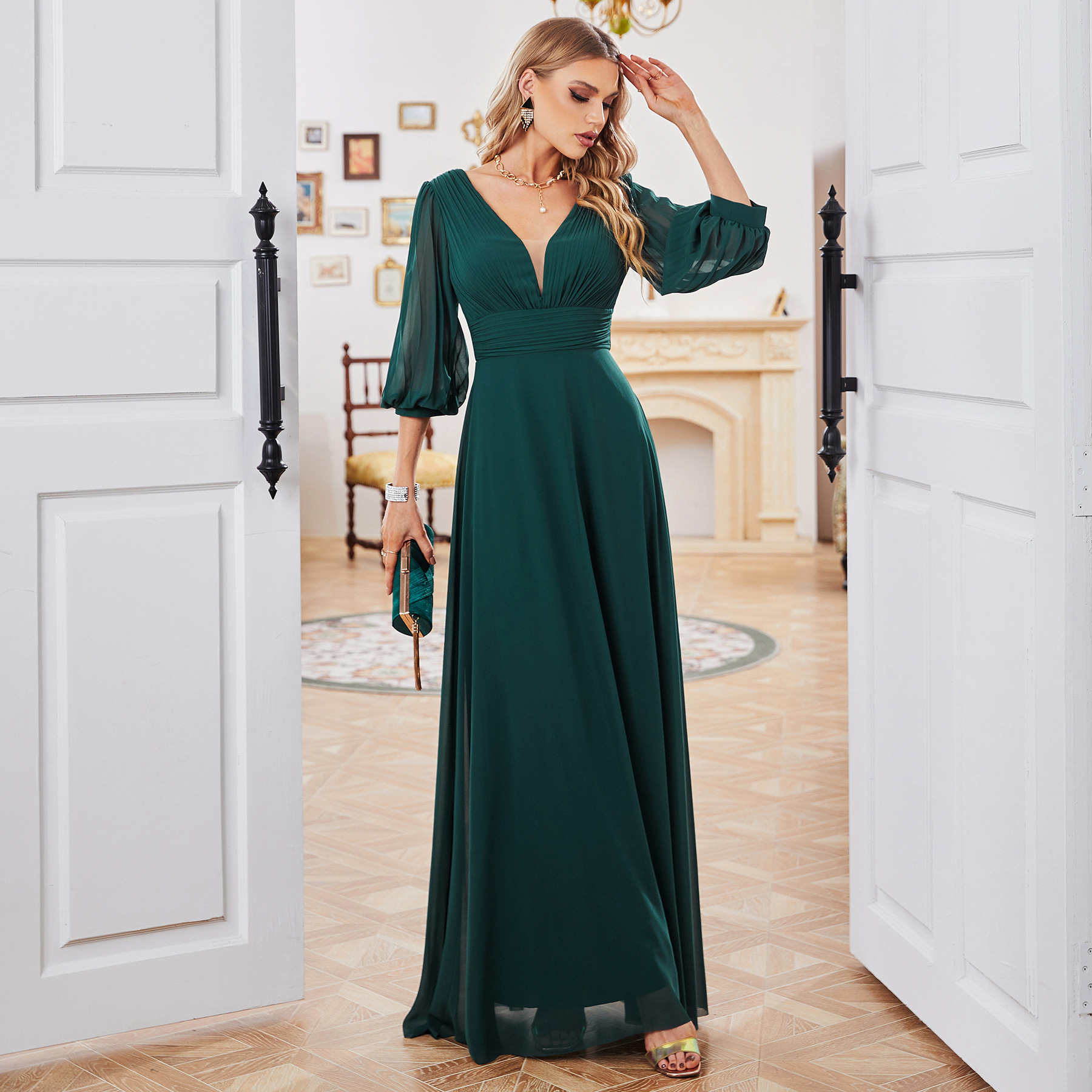 Women loose chiffon party bridesmaid dress evening dress