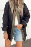 Women Autumn and Winter Pine Color Block Padded Jacket