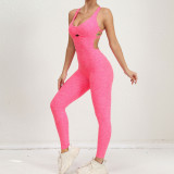Women Crossover Yoga Wear Sports Stretch Jumpsuit