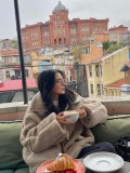 Women Autumn and Winter Loose Furry Style Casual Zipper Jacket