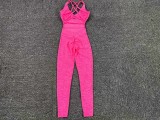 Women Crossover Yoga Wear Sports Stretch Jumpsuit