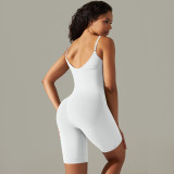 Women seamless knitting Solid Stretch Romper