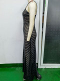 Women Sexy Halter Neck Backless Vintage Sequin Dress