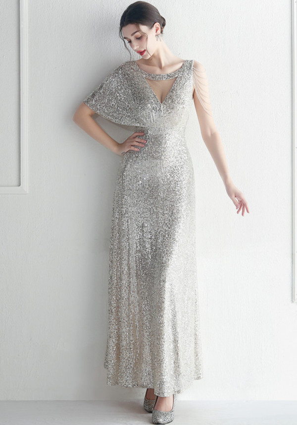 Plus Size Women Sequin Formal Party Maxi Evening Dress