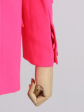 Women double-breasted floral Patchwork Blazer + high-waisted Bell Bottom pants two-piece set