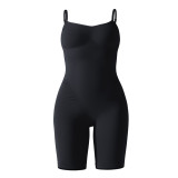 Women seamless knitting Solid Stretch Romper