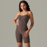 Women seamless knitting Solid Stretch Romper