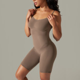 Women seamless knitting Solid Stretch Romper