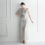 Plus Size Women Sequin Formal Party Maxi Evening Dress