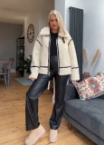 Women autumn and winter lamb wool coat