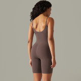 Women seamless knitting Solid Stretch Romper