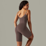 Women seamless knitting Solid Stretch Romper