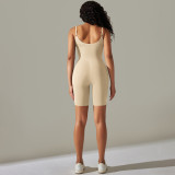 Women seamless knitting Solid Stretch Romper